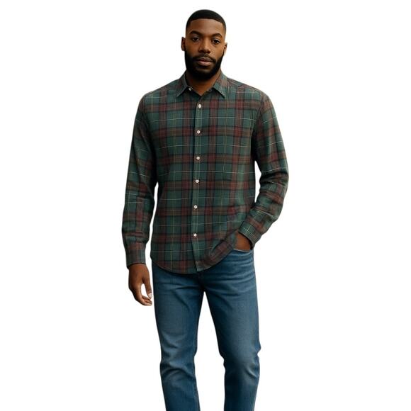 L.O.G.G. Men's Multicolor Green Long Sleeve Shirt - L - Picture 1 of 9